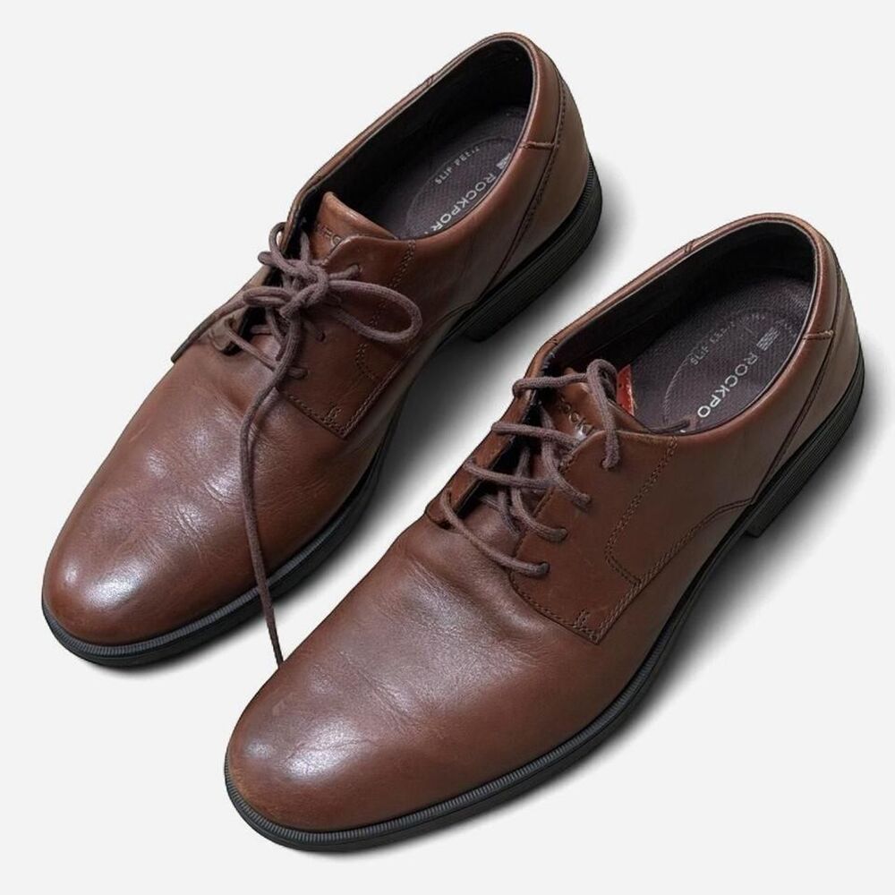 Rockport Men's Brown Leather Oxfords Size 9.5